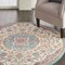 Homeroots 5 ft. Round Pink & Blue Floral Medallion Area Rug 385532 - alternate 7
